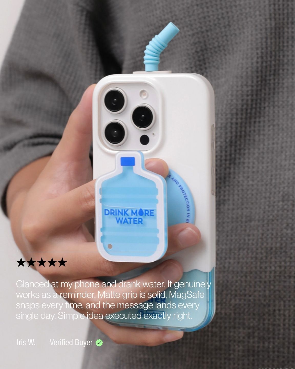 Keenii motivational iPhone case used throughout everyday routine