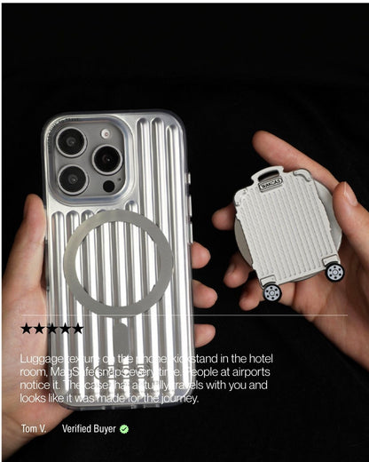 Keenii iPhone case displayed during travel and airport routine