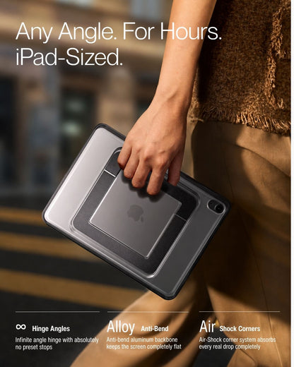 Keenii tablet case supporting extended viewing and work setup