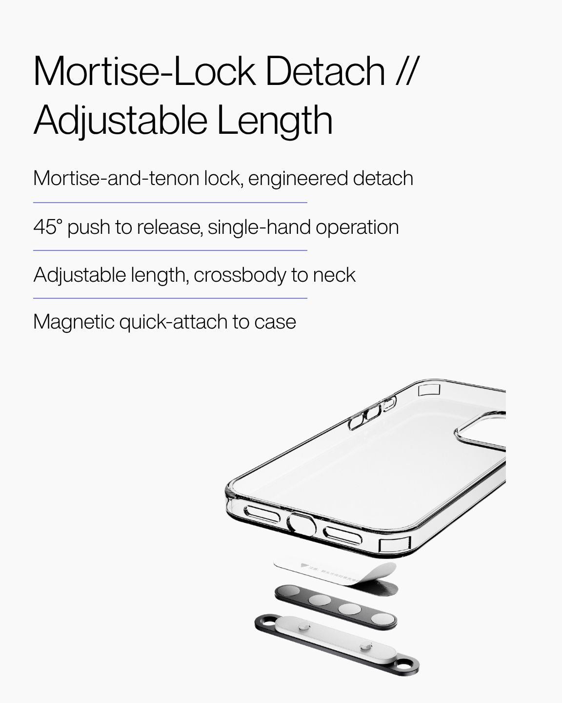 Keenii phone lanyard close detail with quick detach lock and adjustable length