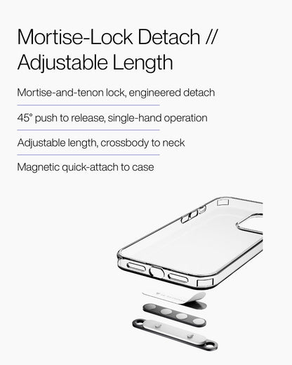 Keenii phone lanyard close detail with quick detach lock and adjustable length
