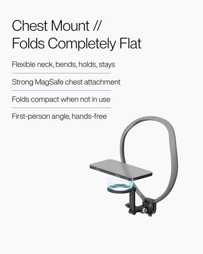 Keenii MagSafe mount with foldable chest mount and flexible neck detail