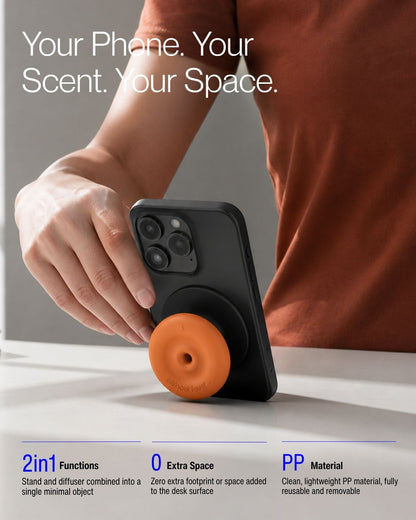 Keenii MagSafe mount shown as combined phone stand and diffuser