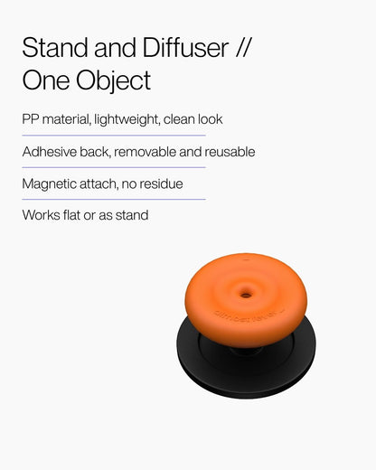 Keenii MagSafe mount with lightweight diffuser body and adhesive back detail