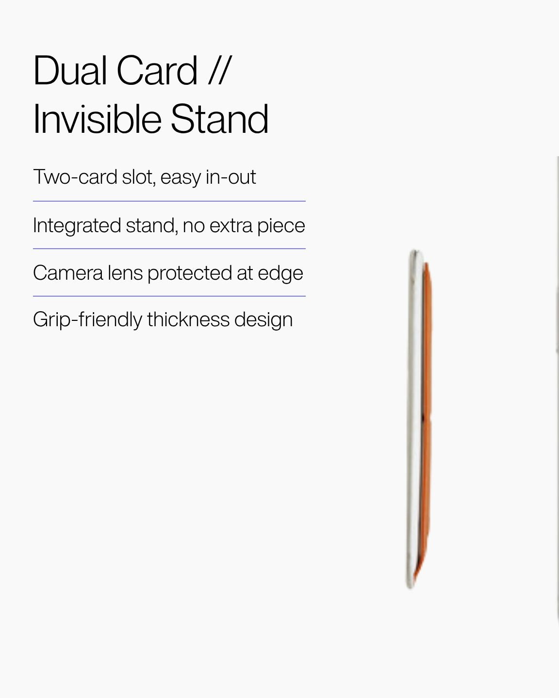 Keenii MagSafe mount with dual card slot and integrated stand detail