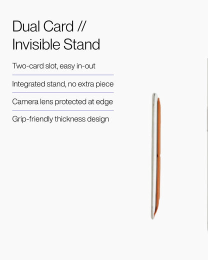 Keenii MagSafe mount with dual card slot and integrated stand detail