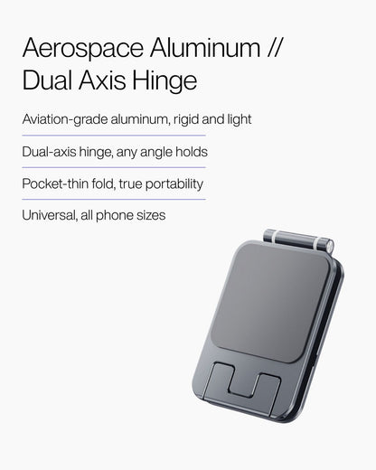 Keenii MagSafe mount with aluminum body and dual axis hinge detail