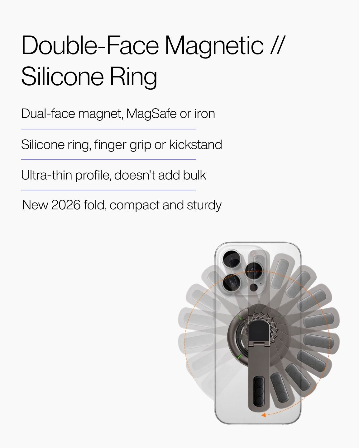 Keenii MagSafe mount with silicone ring and double face magnetic detail