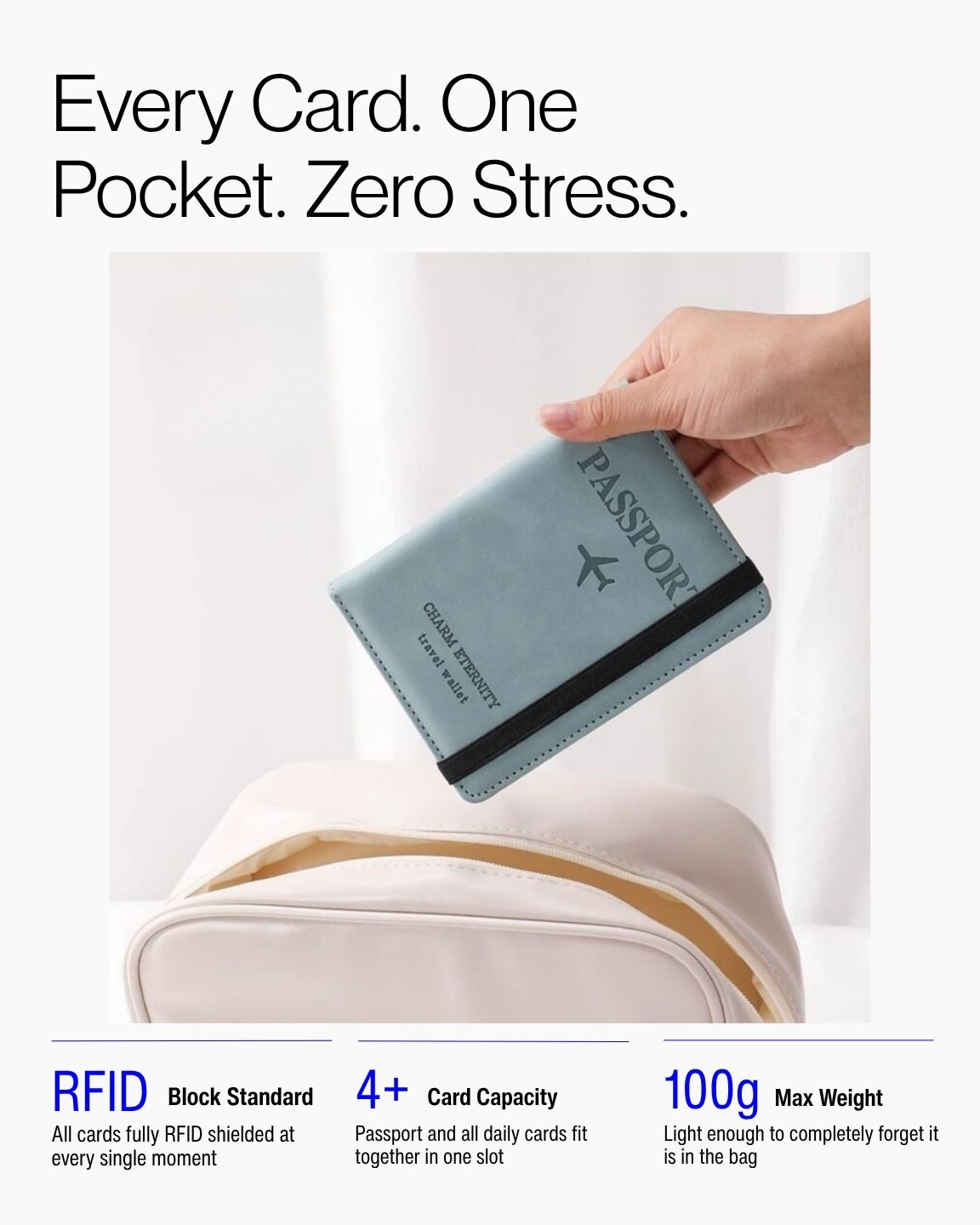 Keenii carry organizer passport wallet with cards and travel documents