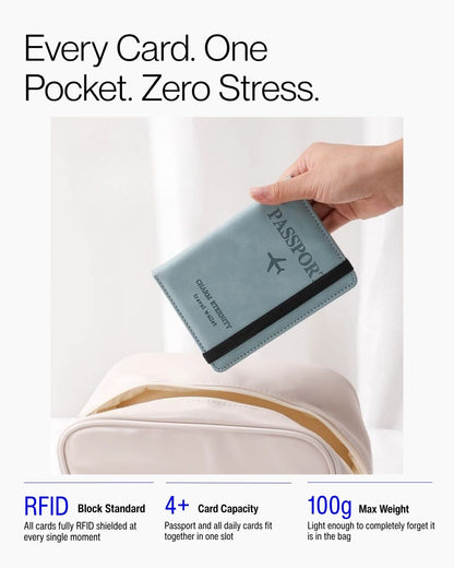 Keenii carry organizer passport wallet with cards and travel documents