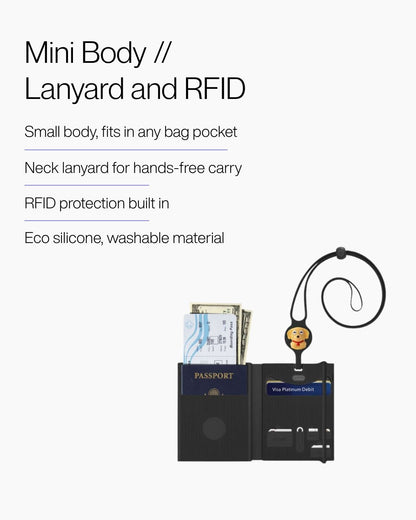Keenii carry organizer mini lanyard holder with silicone body detail