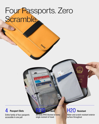 Keenii carry organizer four passport storage layout for family travel