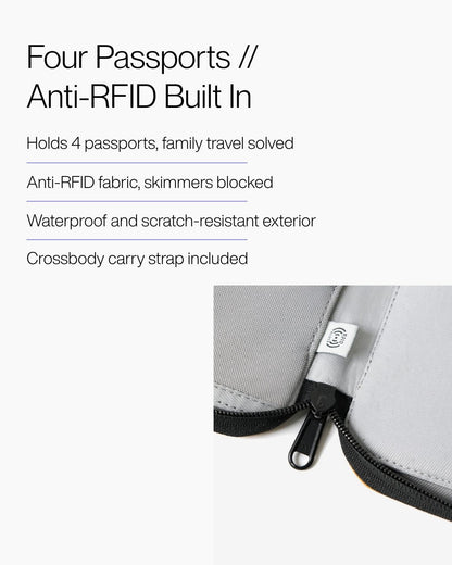 Keenii carry organizer family passport holder with strap and layered interior