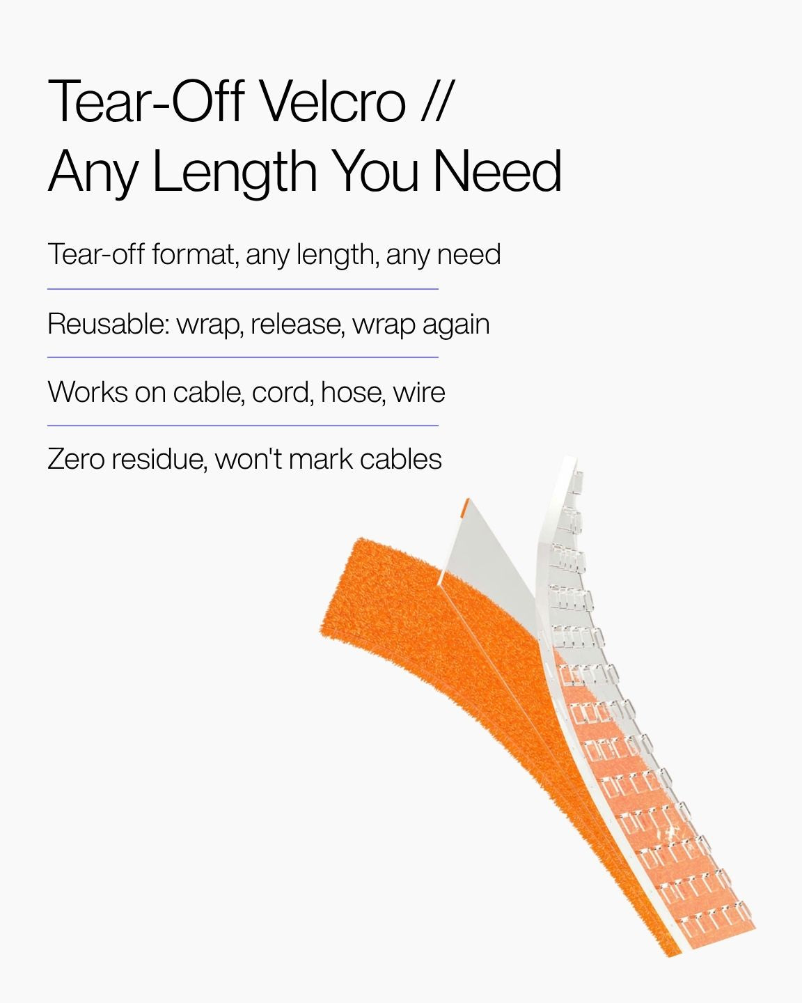 Keenii carry organizer tear off velcro strip with reusable wrap detail