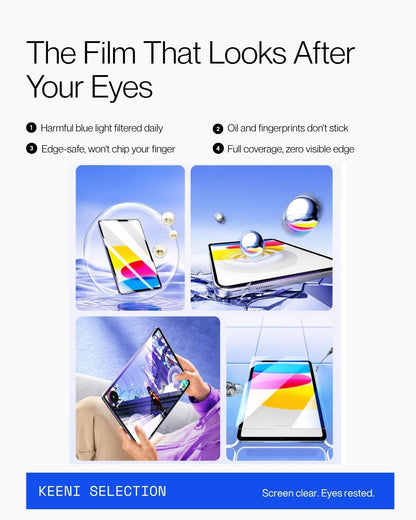 Keenii screen protector feature view for clear screen and edge coverage