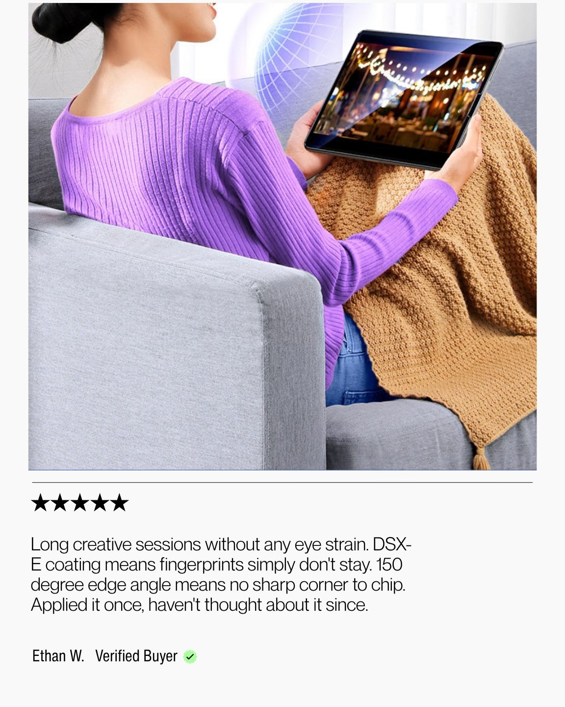 Keenii screen protector lifestyle review scene for long creative phone sessions
