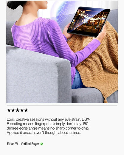 Keenii screen protector lifestyle review scene for long creative phone sessions